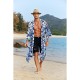 Men's lightweight kimono robe jacket print yukata robe casual front cardigan long cardigan jacket